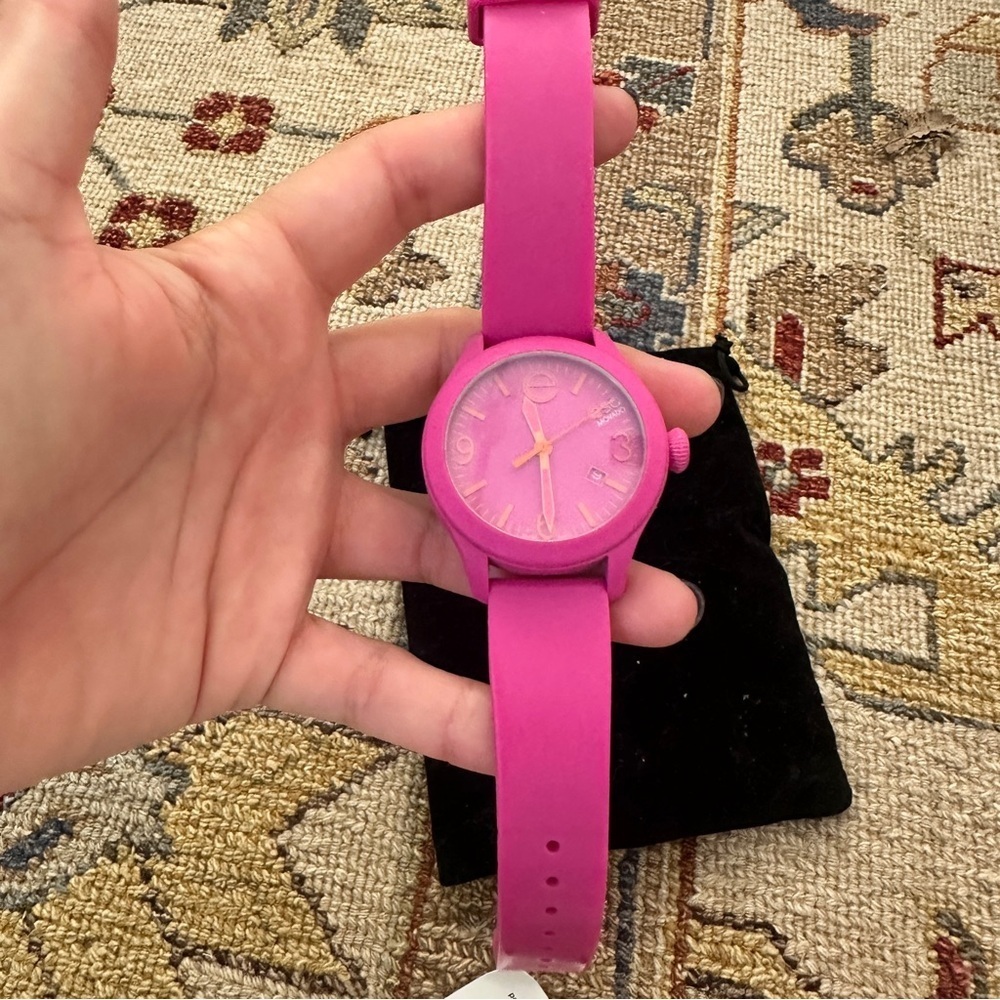 ESQ One Strap Watch Fuchsia Dial Movado